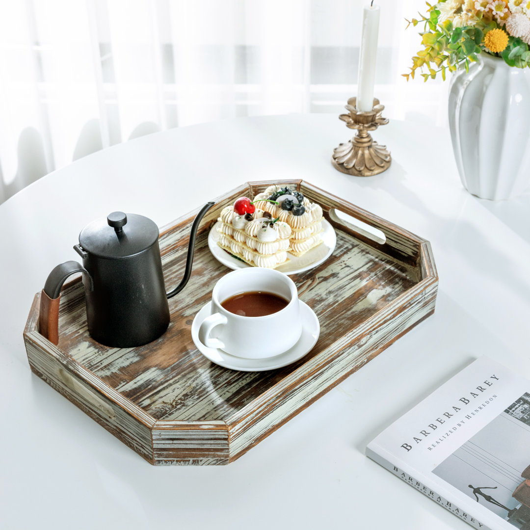 Lavada Decorative Wood Coffee Table Ottoman Tray Union Rustic 