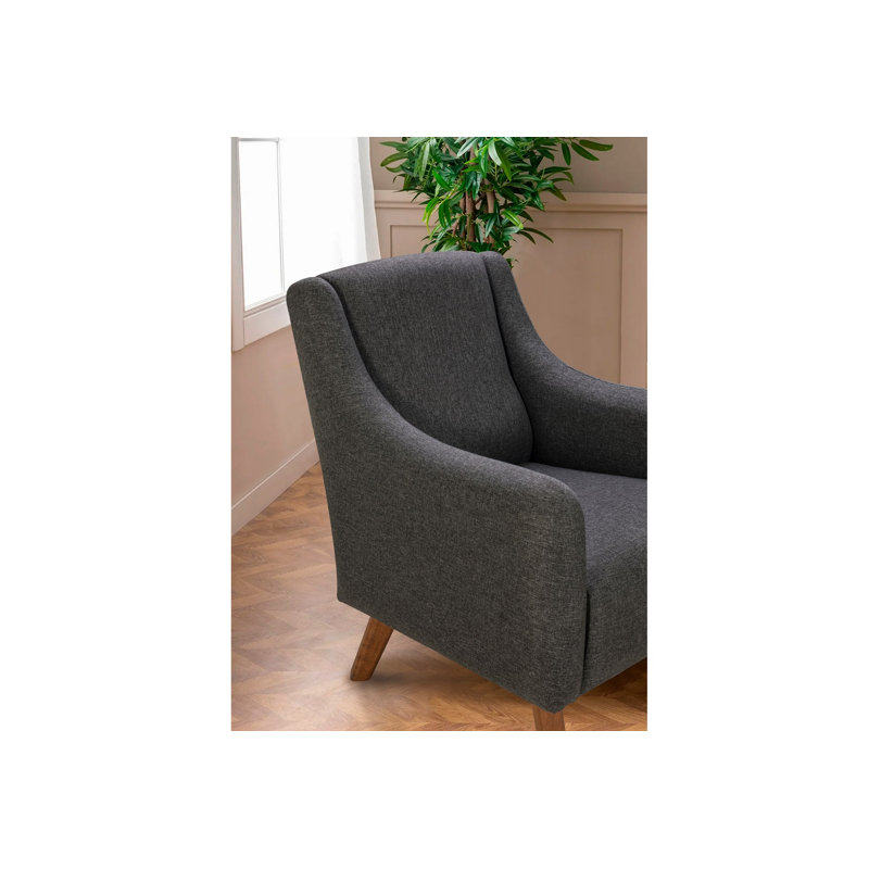 Fauteuil à oreilles, Mélange de polyester gris foncé