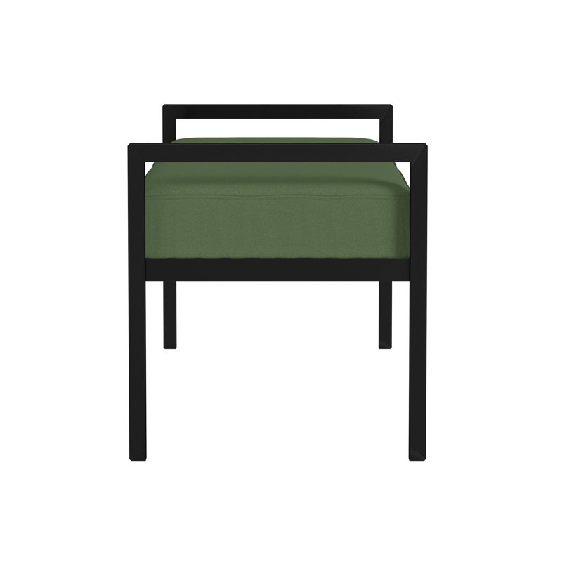 Loxe Teddy Upholstered Bench, Loden Green Velvet