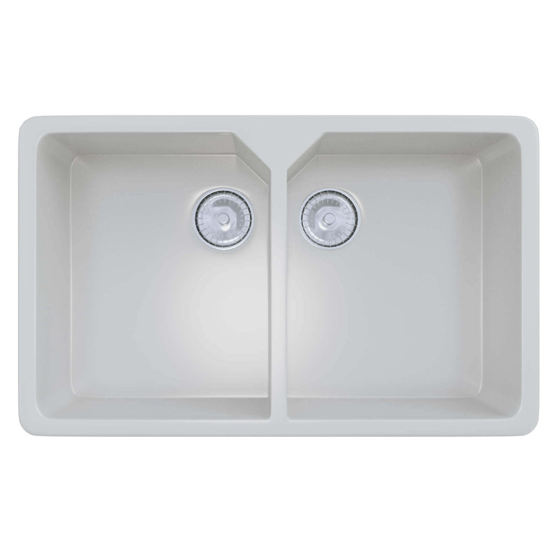 31.25'' L Double Bowl Fireclay Kitchen Sink