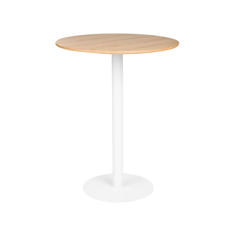Dining Table with Iron Base, Brown / White