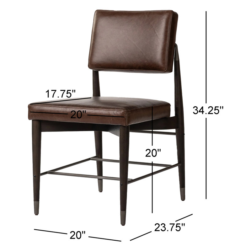 Anton Upholstered Dining Chair, Havana Brown Leather