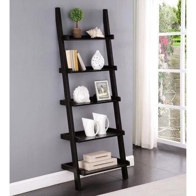 5-Shelf Bookcase In Elegant Cappuccino - Exhibit Your Favorite Decor And Books Stylish Transform Space With Decorative Items