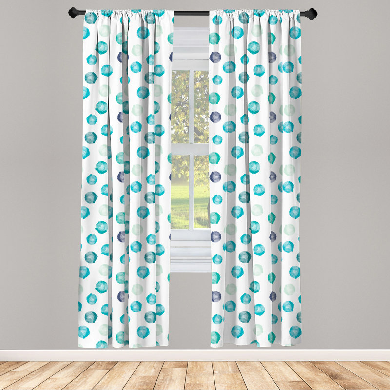 Aqua Semi-Sheer Rod Pocket Sliding Panel, 28" x 95"
