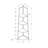 Bookshelf, Bookcase, Etagere, Corner, 4 Tier, 60"H, Office, Bedroom, White Laminate, White Metal, Contemporary, Modern