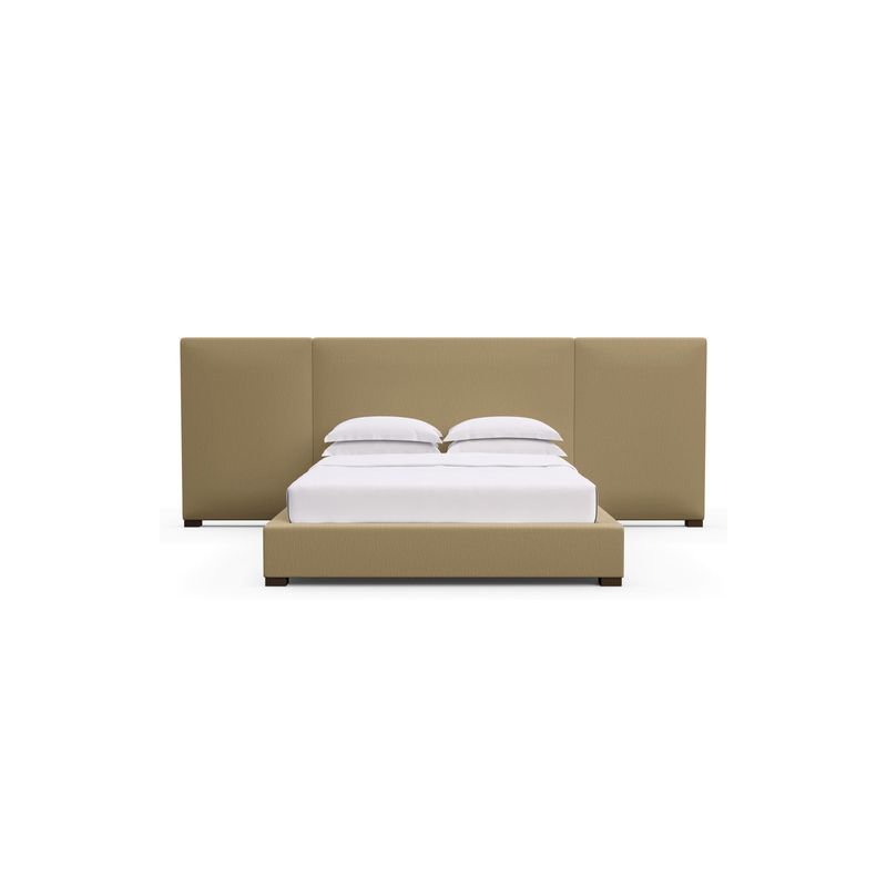 Prospect Upholstered Bed, Box Weave Linen Pumice, Queen, Weathered