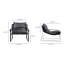 Fauteuil club moderne avec cuir fleur et siège incliné-130417332-130417333
