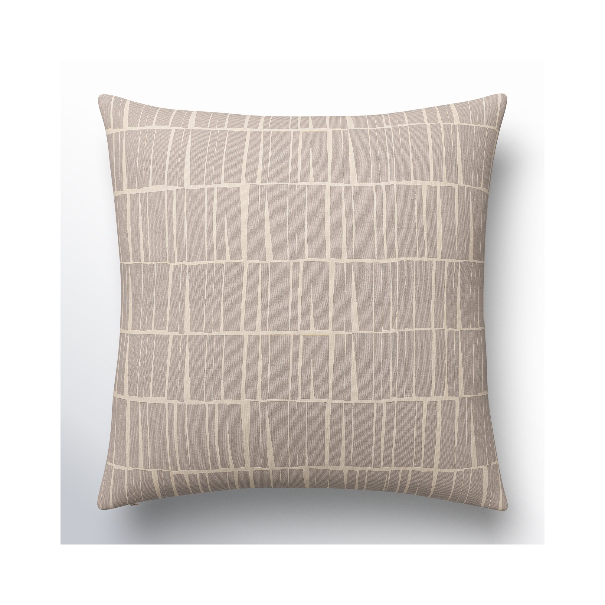 Lisi Cotton Pillow Cover, 20" x 20", Medium Gray/Beige