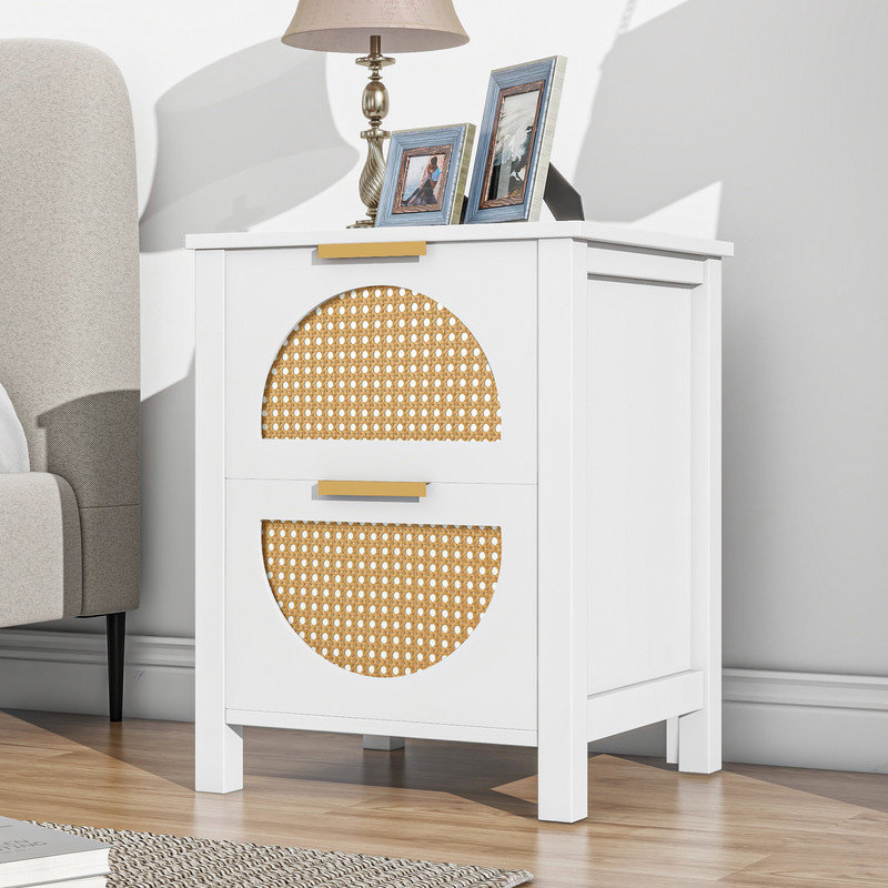 Aurelya 44cm W Solid + Manufactured Wood Bedside Table