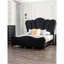 Tête de lit en tissu noir, tête de lit très grand Eastern, base en bois massif, tête de lit enchanteresse-679334581