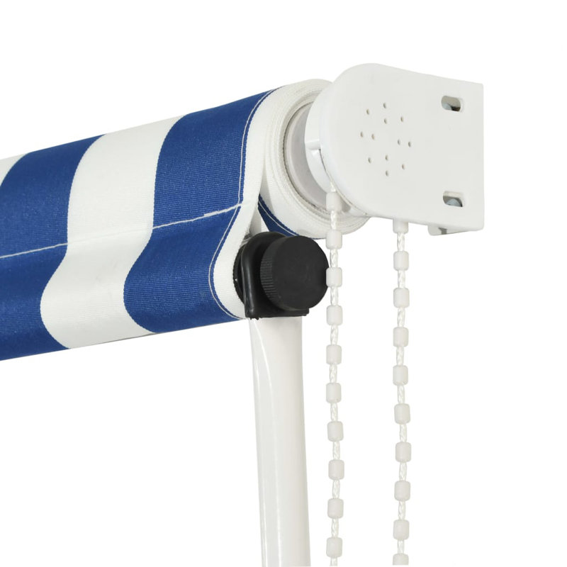 Dakota Fields 1.5cm W x 1.5cm D Blue/White Cover Retractable Patio Awning