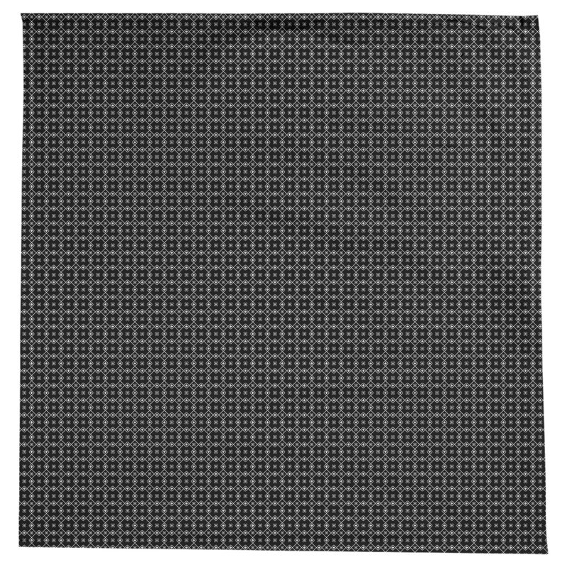 Nappe carrée en coton à motif géométrique 100% avicia, Noir / blanc