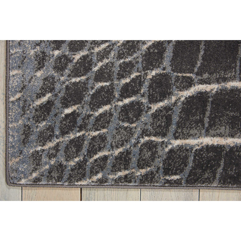 Tapis noir contemporain Ashli, Rectangle 5 pi 3 po x 7 pi 3 po