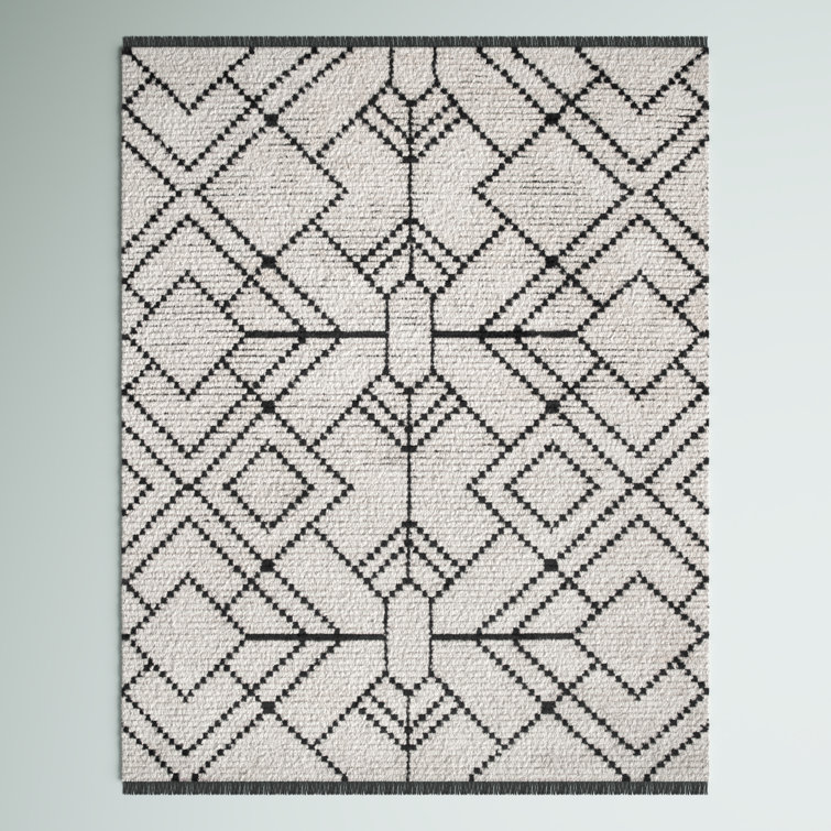 Nola Geometric Textured Shag Power Loom Performance Beige Rug