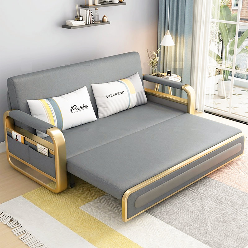 Carthel Upholstered Foldable Sofa Bed Convertible Cushion Back Futon Sleeper Chair for Guest, 33.46" H x 63.72" W x 31.5" D