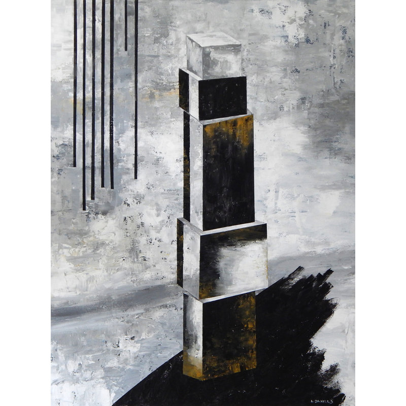 «Indépendamment ensemble» par Lisa Daniels - Peinture, Toile tendue, H 32 po x l 24 po