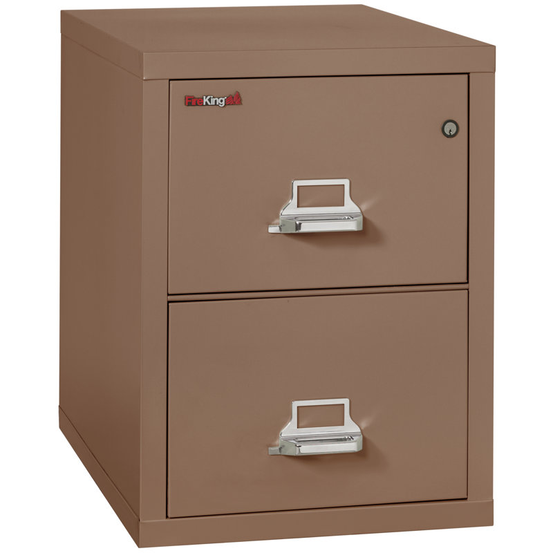 Classeur vertical ignifuge à 2 tiroirs, Brun clair, E-Lock, l 20,81 po