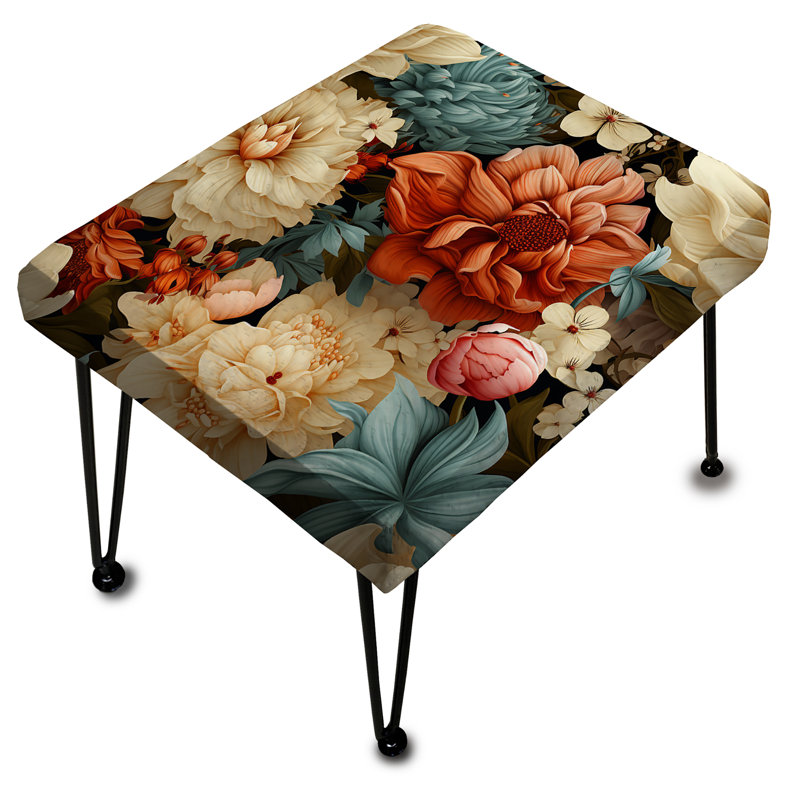 Coral Boho Floral Treasures - Repose-pieds rectangulaire floral