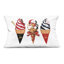 Coussin décoratif à cônes de crème glacée rouge et noir par Amanda Greenwood
