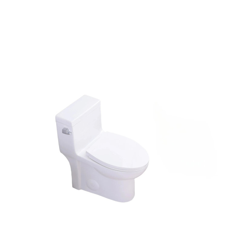 1.28 GPF Sidesingleflush One Piece Toilet, Watersaving Elongated Comfort Height Floor Mounted, Soft Closing Seat, 1000 Gram Map Flushing Score Toilet, Gloss White GW003S