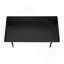 Bureau d'ordinateur, bureau personnel, ordinateur portable, tablettes de rangement, L 48 po, travail, stratifié noir, métal noir, contemporain-1228507557