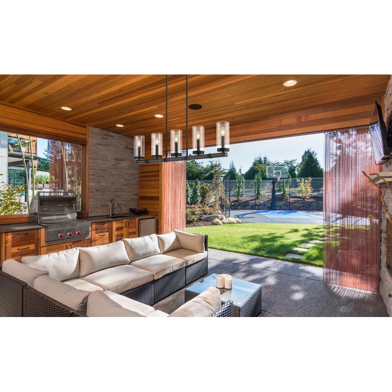 Sheniece 5 - Light Outdoor Chandelier, Ashen Barnboard