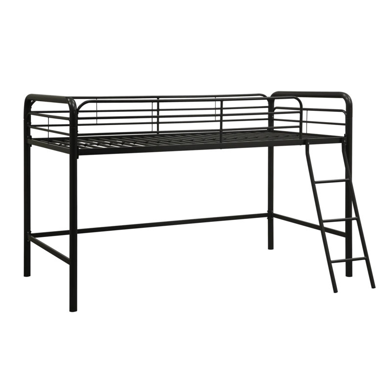 Daury Junior Loft Metal Bed, Twin, Black