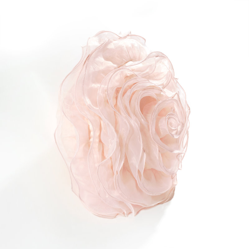 Floral Round Throw Pillow, Blush