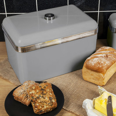 Swan Retro Bread Bin, Metal, 18 Litre,