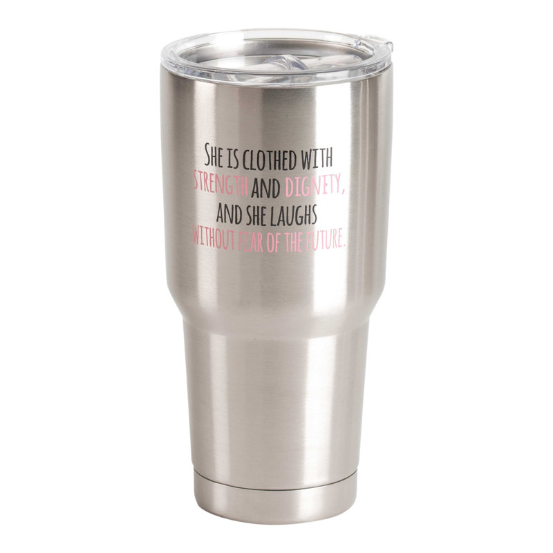 Il est doté d’un culbuteur de voyage en acier inoxydable de 30 oz