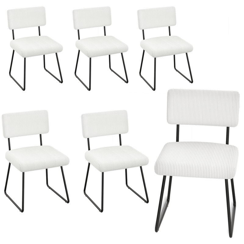 Chaise d'appoint rembourrée en velours Nikitia, Blanc