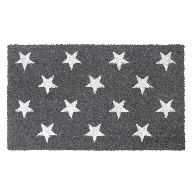 Tête de lit à motif d’étoiles capitonnées en fibre de coco 30 po x 18 po. Paillasson antidérapant