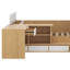 Lit plateforme double avec 6 tiroirs de rangement, lit de jour en bois avec bureau, draps et garde-robe-637217699