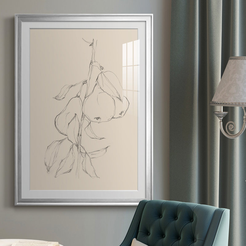 Fruit Contour Study II - reproduction de cadre photo, H 30,5 po x l 22,5 po x P 1 po, Chrome