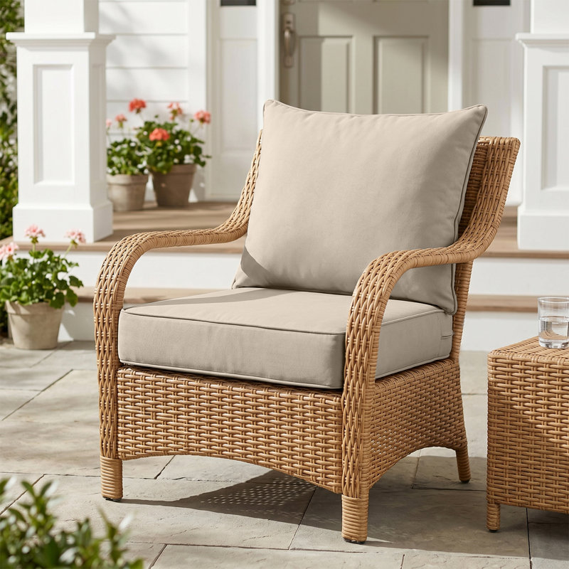 Indoor/Outdoor 5" Thick Deep Seating Cushion Set Seat/Back Cushion for Chairs Loveseats Sofas, Beige