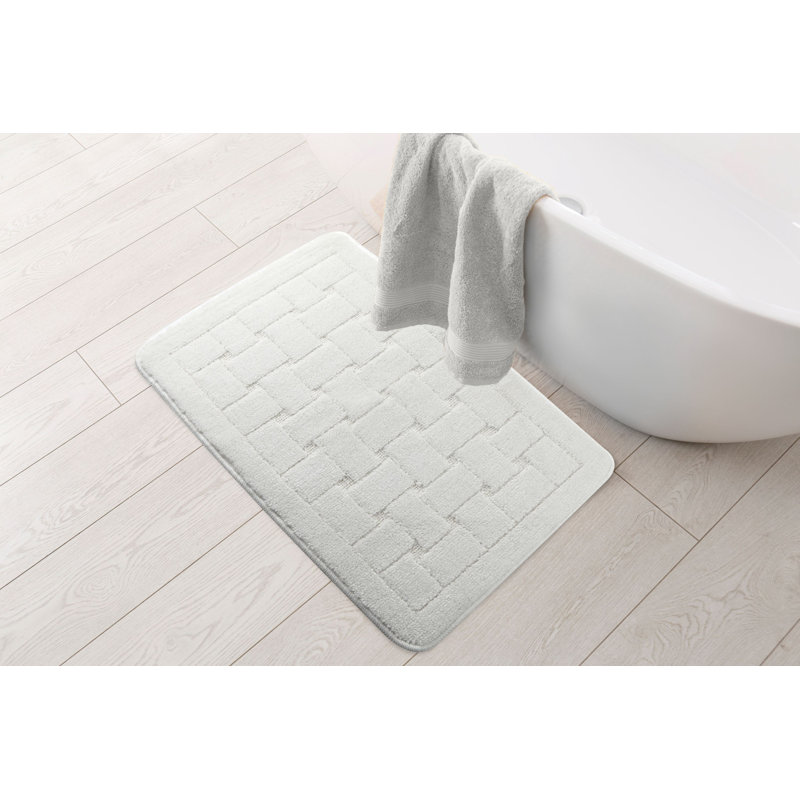Architha Polypropylene Plastic Non-Slip Bath Mat, White