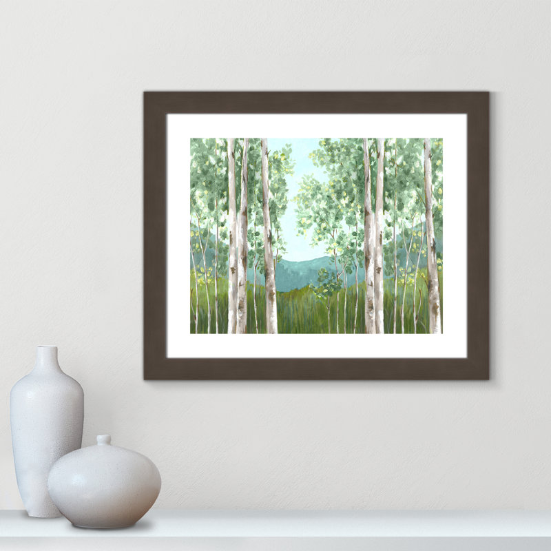 Behind Mountains " Behind Mountains ", 31" H x 43" W x 1.25" D, Brushed Gunmetal Framed