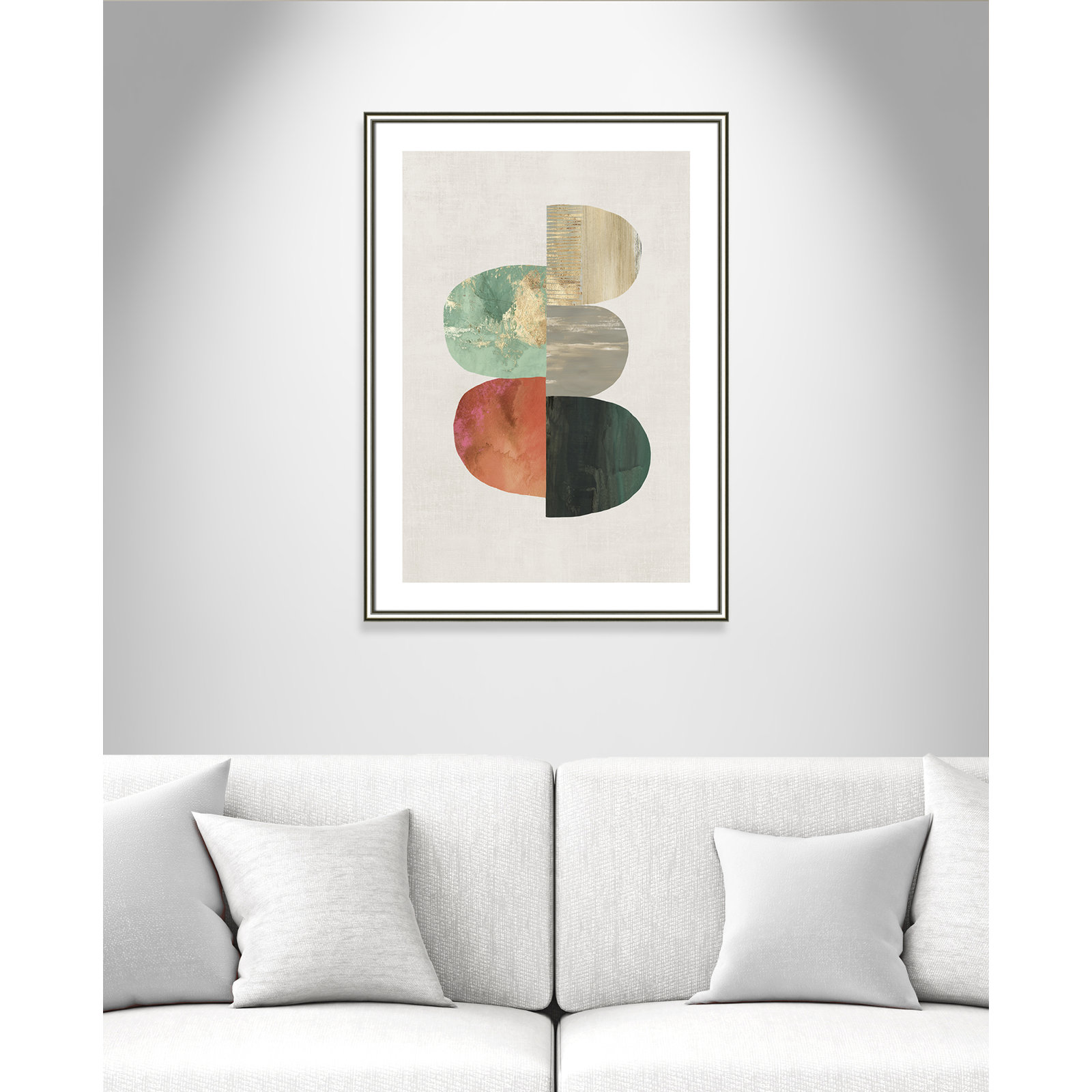 Evolving Energy I - Painting Print, Picture Framed Paper, 23" H x 17" W, White Wood