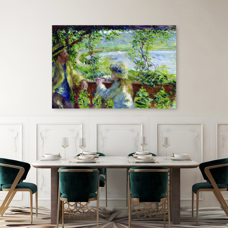 Au bord de l'eau ou près du lac, reproduction d'art classique classique de 1880, H 40 po x l 60 po