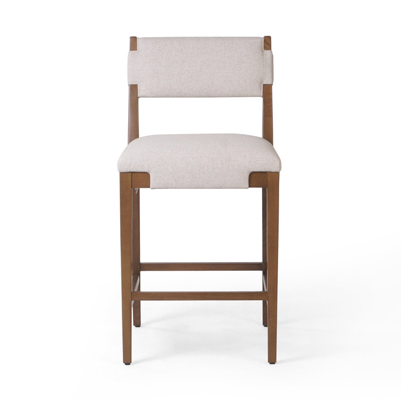 Tamari Stool-Sonoma Chestnut-Bar, Bar Stool (31.26" Seat Height), Cream Linen Blend, Brown