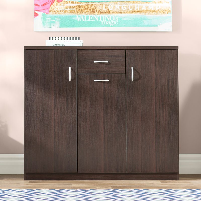 24 Pair Shoe Storage Cabinet, Dark Espresso