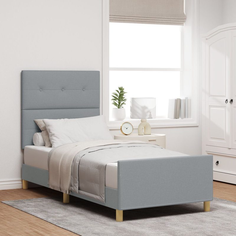 Bed Frame, 90 x 197 cm, Light Grey