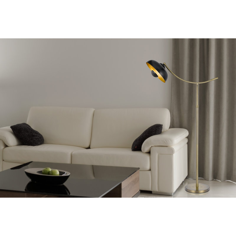 66'' Brass Swing Arm Floor Lamp