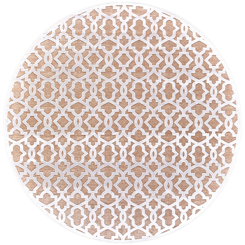 Blush / tapis blanc Ewald, Rond 7'6" x 7'6"