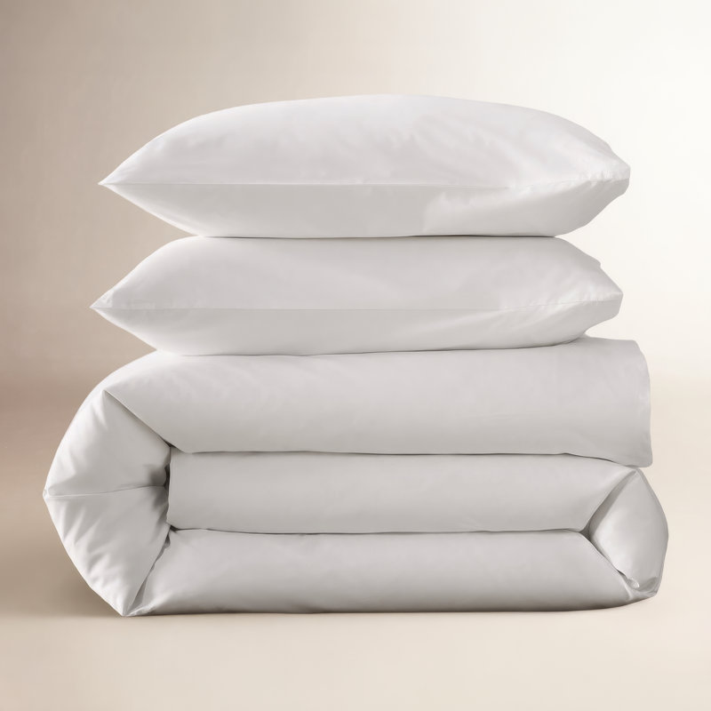 Ensemble de housse de couette en coton percale Coyer Classic, Gris tourterelle