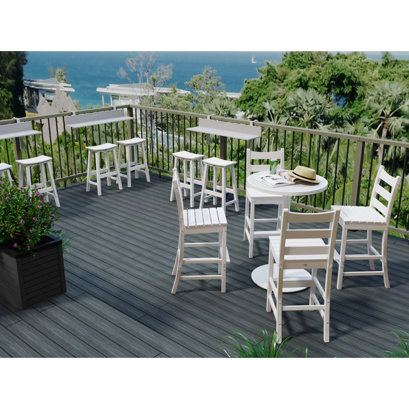 Chaise de bar en plastique PEHD ivoire, Ivory