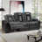 85" Wide Faux Leather Dual Motor Power Recliner Man Cave Sofa With Cup Holders Adjustable Headrest
