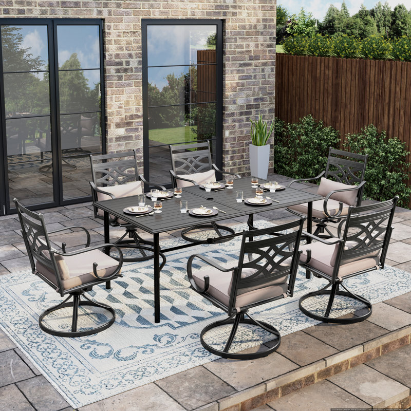 Scituate 6 - Person Patio Dining Set with Rectangular Table , Cushions Included