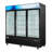 78 in. 53 cu. ft. 3 Door Commercial Refrigerator in Black Steel with Glass Door