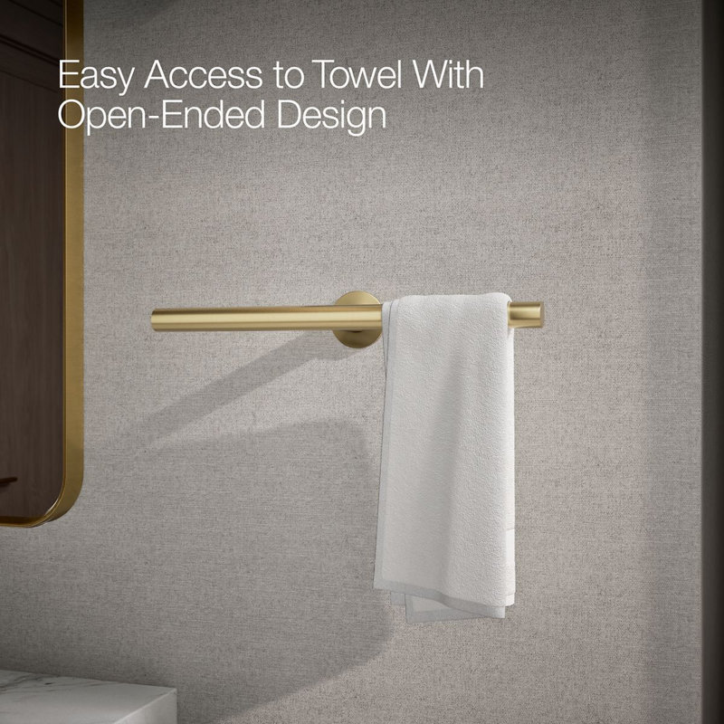Components™ Double Towel Arm, Vibrant Brushed Moderne Brass